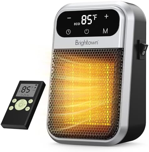Brightown 800W plug in outlet heater with LED display